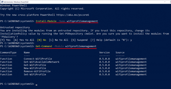 how to scan wifi channels windows 10 powershell